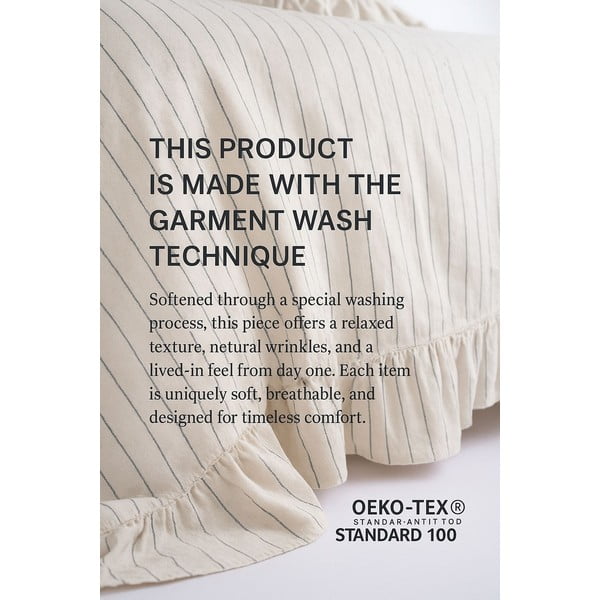 Бежово единично  спално бельо от памук Renforcé 140x200 cm Amalia Striped – Mila Home Luxury-image-4