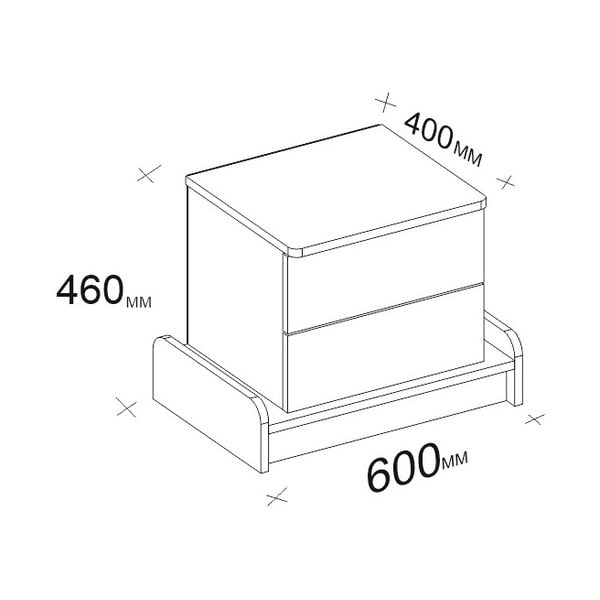Бяло нощно шкафче Marina - Kalune Design-image-3