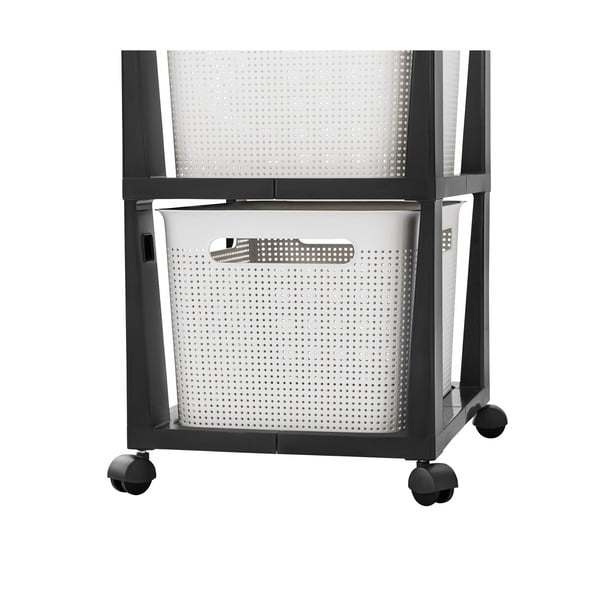 Бял/черен пластмасов подвижен рафт 30x77 cm Brisen - Rotho-image-2