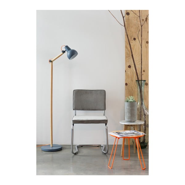 Сиви тапицирани люлеещи се  трапезни столове в комплект 2 бр. Ridge Kink Rib – Zuiver-image-2