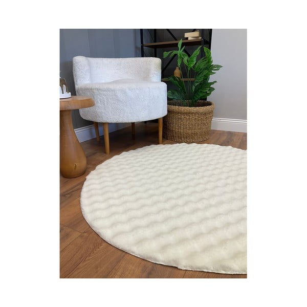 Кремав кръгъл килим подходящ за пране ø 120 cm Bubbly – Oyo Concept-image-3