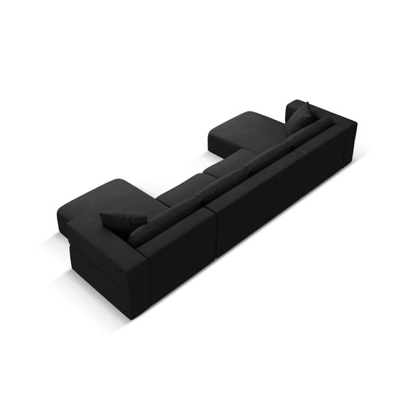 Черен ъглов U-образен диван Esther – Milo Casa-image-3