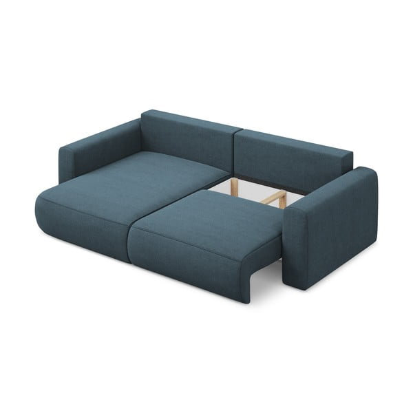 Син разтегателен ъглов диван с място за съхранение (ляв ъгъл) Kapua – Makamii-image-3