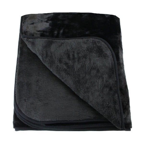 Černá deka Gözze Cashmere, 180 x 220 cm