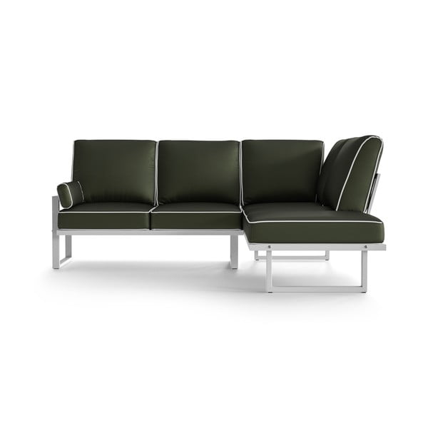 Маслиненозелен ъглов диван с бяла рамка Angie - Marie Claire Home