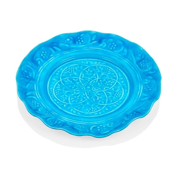 Синя ръчно кована чиния за сервиране Duggal, ⌀ 34 cm - The Mia