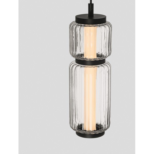 Матово черно стъклено LED висящо осветително тяло ø 12 cm Liesa – Nova Luce-image-1