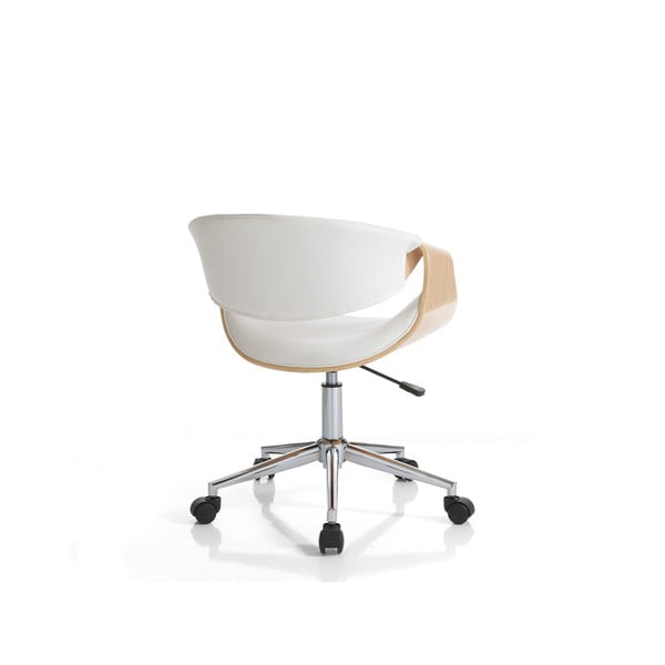 Офис стол от имитация на кожа в бял и естествен цвят Visby – Tomasucci-image-3