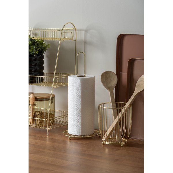 Метална поставка за кухненски кърпи в златисто ø 15 cm Wired - PT LIVING-image-1