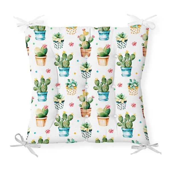Възглавница за сядане от памучна смес Tiny Cacti, 40 x 40 cm - Minimalist Cushion Covers