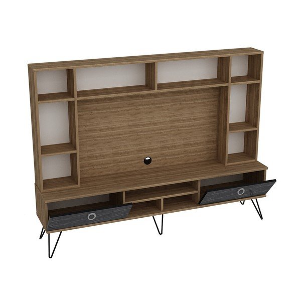 Сиво-кафяв шкаф за телевизор от орех 180x136 cm Lorenz - Kalune Design-image-2
