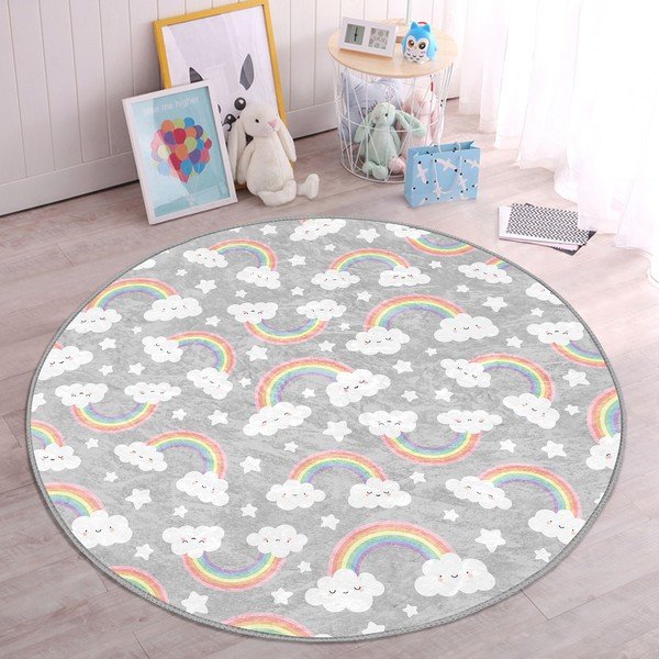 Сив детски килим ø 120 cm Comfort - Mila Home-image-4