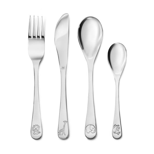 Детски прибори за хранене от неръждаема стомана в сребристо 4 бр.  Miffy Zoo – Zilverstad-image-1