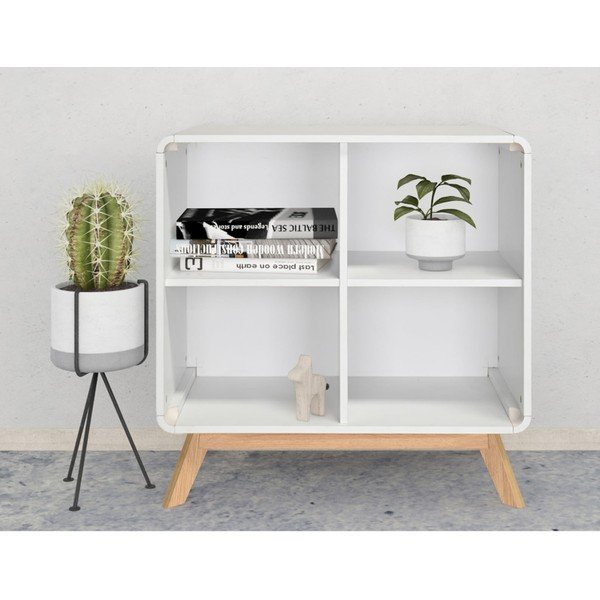 Бяла библиотека 75x75 cm Caitlin – Støraa-image-1