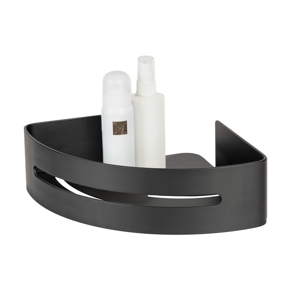 Матово черен ъглов самоносещ метален рафт за баня Bivio - Wenko-image-4