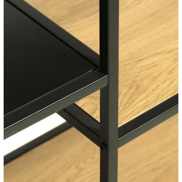 Библиотека от декор от дъб в черен и естествен цвят 80x146x35 cm Altino – Unique Furniture-image-4