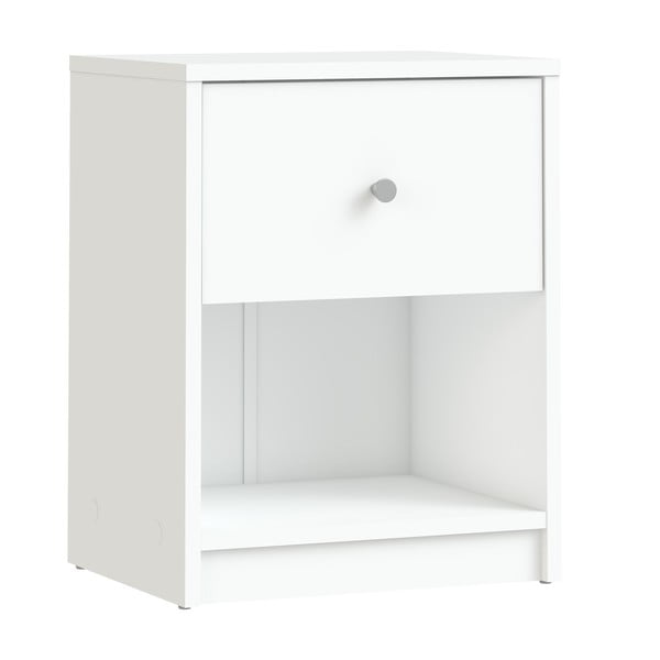 Бяло нощно шкафче с рафтове May - Tvilum-image-2
