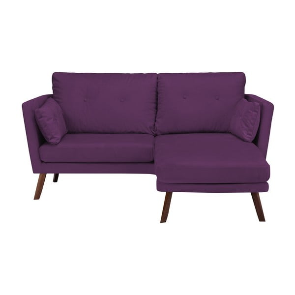 Тъмнолилав триместен диван Елена, с шезлонг в десния ъгъл - Mazzini Sofas-image-2