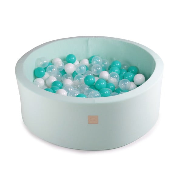 Мента зелен бебешки басейн с 200 топки MeowBaby Aqua, ø 90 x 30 cm - Meowbaby