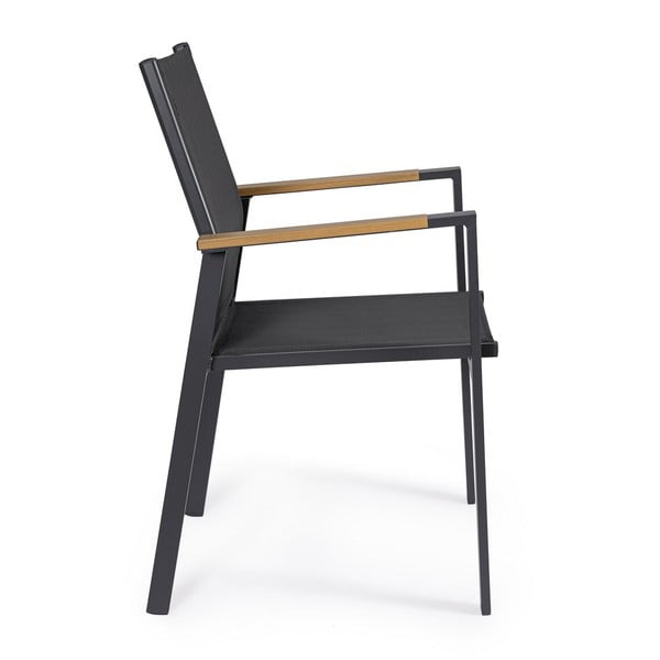 Антрацитни градински столове в комплект от 4 бр. метални Heta   – Bizzotto-image-2