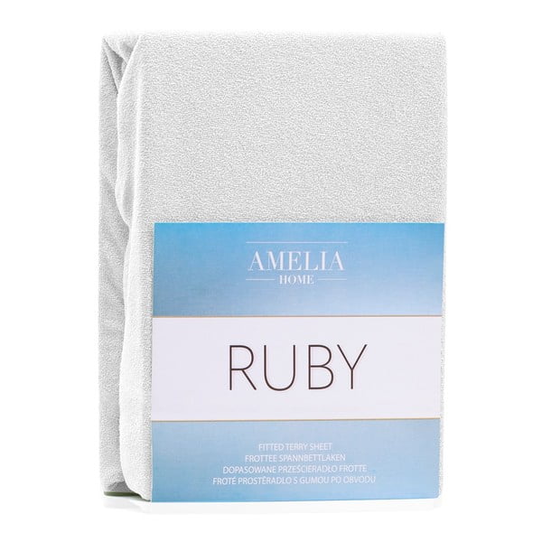 Бял еластичен чаршаф от тери 240x220 cm Ruby – Restilo-image-2