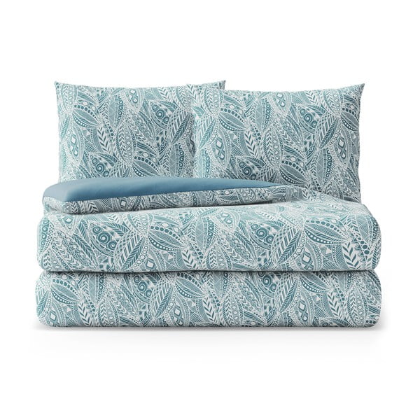 Зелено-синьо  двойно  памучно спално бельо 200x200 cm Averi Mexica – Restilo-image-3