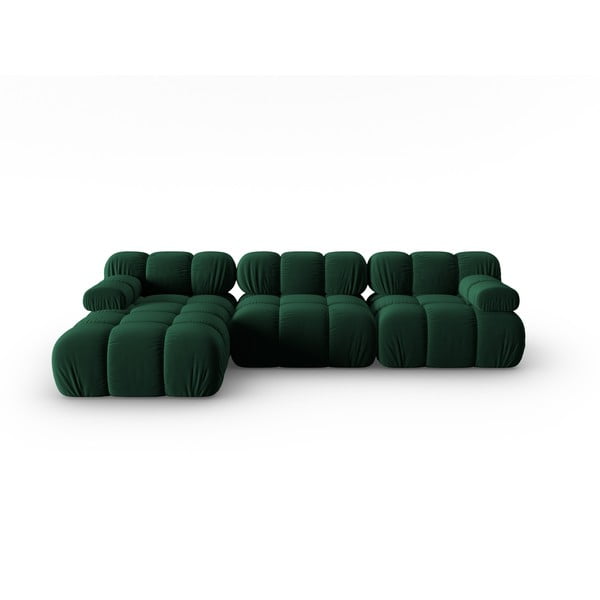 Зелен кадифен диван 285 cm Bellis - Micadoni Home