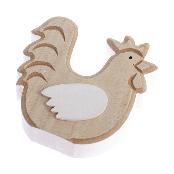 Дървена декорация с детайл в бяло Петел - Dakls