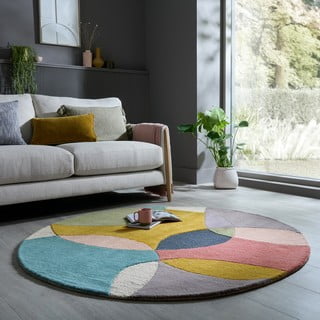 Ръчно изработен вълнен кръгъл килим ø 160 cm Glow Multi – Flair Rugs
