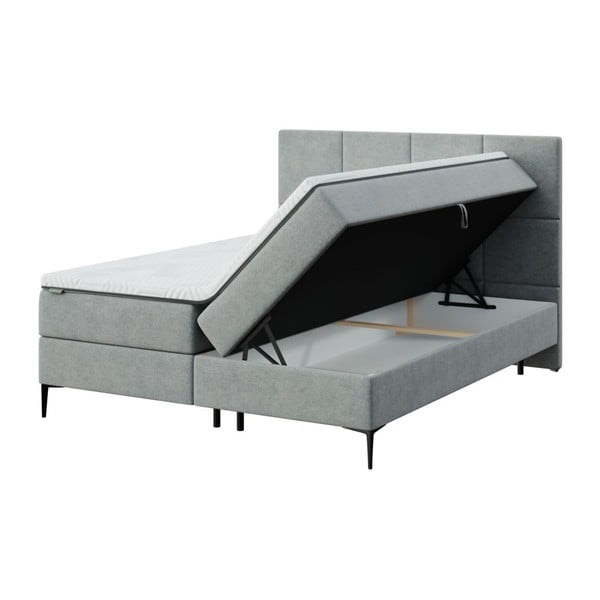 8Сиво боксспринг легло с място за съхранение 180x200 cm Bufo – MESONICA-image-2