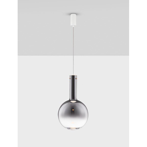 Сиво стъклено LED затъмняващо се висящо осветително тяло ø 30 cm Nostos – Nova Luce-image-3