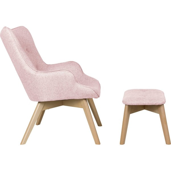 Светлорозов фотьойл с табуретка Niko – Ropez-image-3