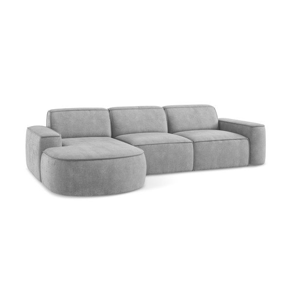 Светлосив шенилов ъглов диван (ляв ъгъл) Omao – Makamii-image-4