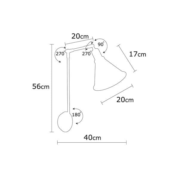 Черна стенна лампа ø 20 cm Chicago – Opviq lights-image-4