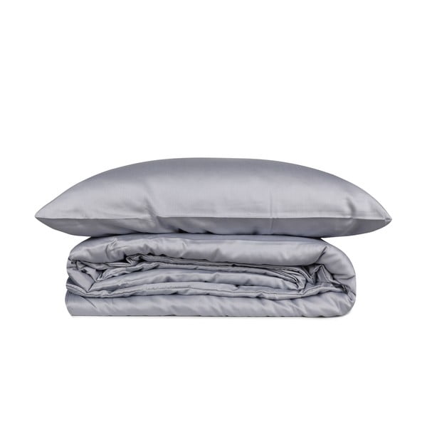 Сиво двойно удължено спално бельо от памучен сатен 240x220 cm Elegant – Mijolnir