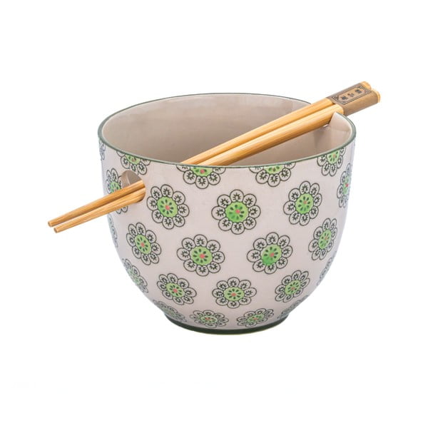 Зелено-сива глинена купичка 450 ml Geometric – Sass & Belle