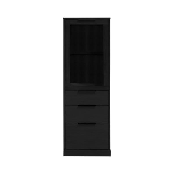 Черен скрин с 3 чекмеджета, изработен от дъбова дървесина Fiagro - Canett