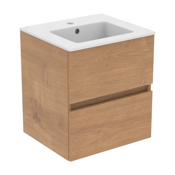 Стенен шкаф за мивка от декор от дъб в естествен цвят  50x55 cm Eurovit+ – Ideal Standard-image-2