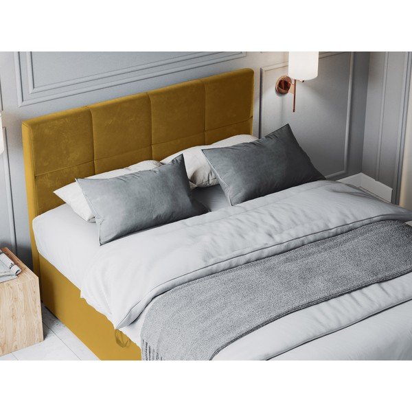 Кадифено двойно легло в горчично жълто Мимикрия, 180 x 200 cm - Mazzini Beds-image-1