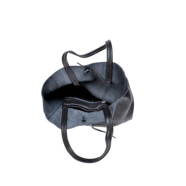 Черна кожена чанта Vera - Sofia Cardoni-image-3