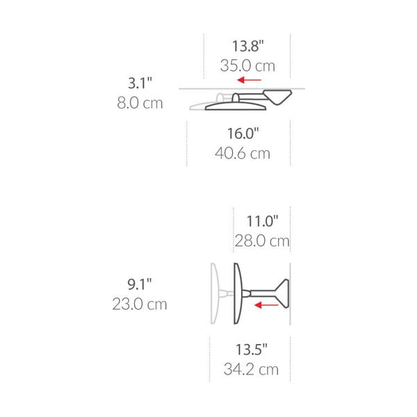Стенно/козметично огледало със светлина/увеличително (5x) ø 20 cm Sensor – simplehuman-image-1