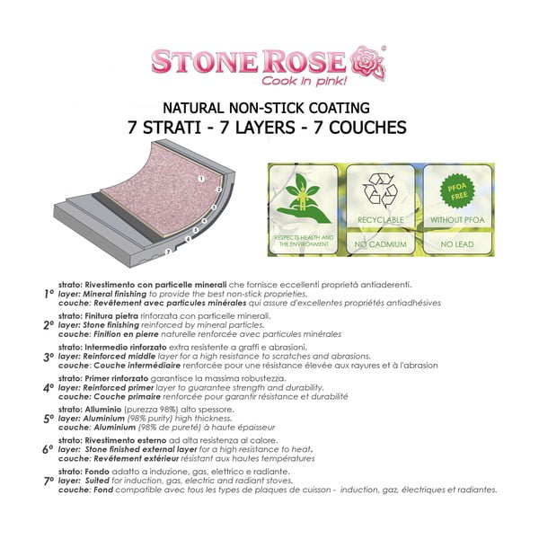 Розов съд с капак Casseruola, ø 24 cm Stonerose - Bisetti-image-3