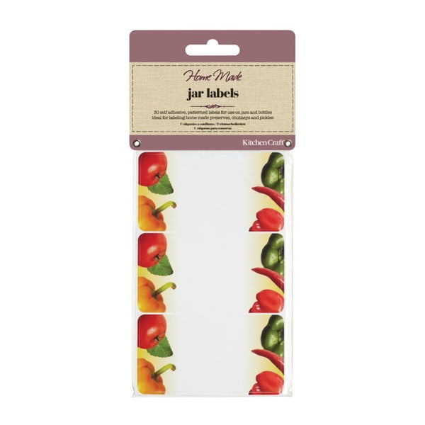 Sada 30 nalepovacích štítků na zavařovačky Kitchen Craft Vegetable