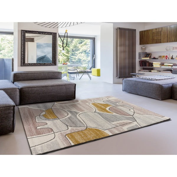 Жълто-кремав килим 135x190 cm Ashley - Universal-image-1