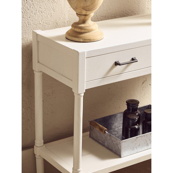 Бяла конзолна маса от масивен бор 35x91 cm Heritage – Premier Housewares-image-3