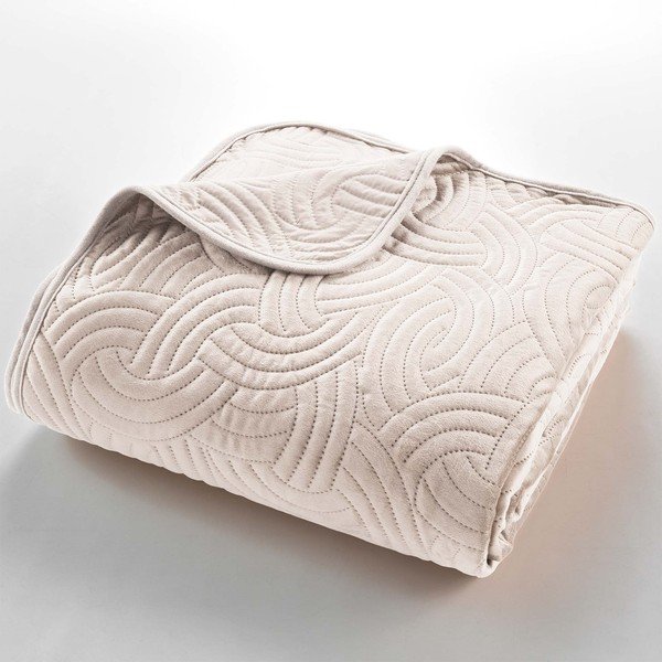 Кремаво комплект шалте и калъфка за възглавница 220x240 cm Solange – douceur d'intérieur-image-2