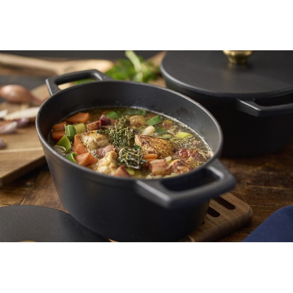 Чугунена тенджера с капак за индукция 3,8 л - Holm-image-1