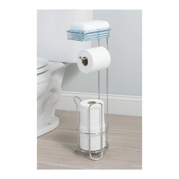 Стоманена поставка за тоалетна хартия с табла и рафт iDesign Classico - iDesign-image-3