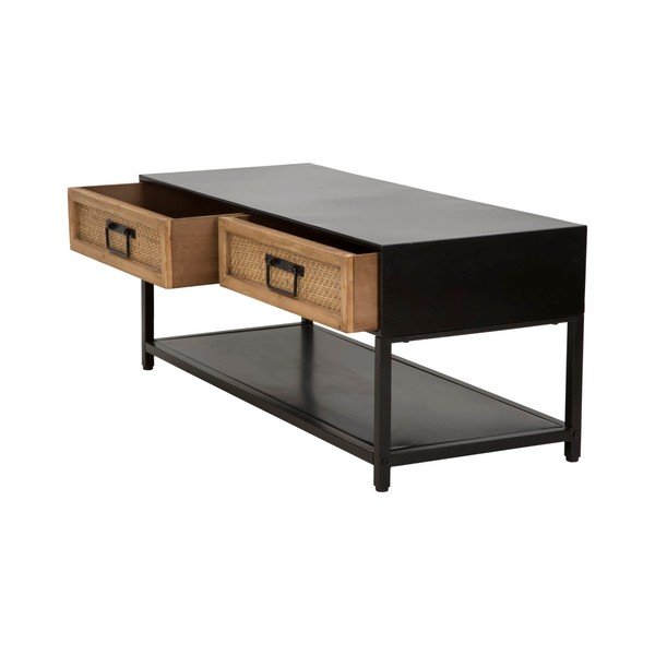 Черна/естествена метална маса за телевизор 95x38x38 cm Hanoi – Mauro Ferretti-image-3