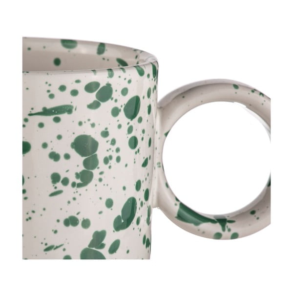 Бяло-зелени чаши в комплект от 2 броя, изработени от керамика 450 ml Carnival - Ladelle-image-3